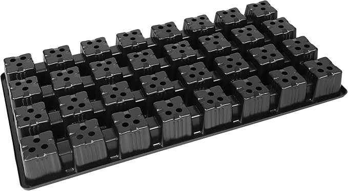 SUNPACK 22 x 10.5 Heavy Duty 32-Cell Carrying Tray Black 2 (Pack of 30) - Ideal for Greenhouses or Indoor Gardening - Allows for Easy Transportation of Seedlings