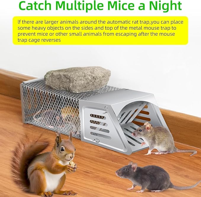 Chipmunk Trap Humane Rat TrapMulti-Catch Reusable Mouse Trap for Home/Garden/Warehouse Humane Mouse Traps- Safe &amp Effective Mouse for Families &amp Farmers 1 PCS