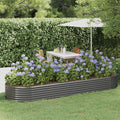 Metal Raised Garden Bed Garden Raised Bed Powder-Coated Steel Outdoor Planter Box for Vegetables Herbs Flowers 126.8x39.4x14.2 Gray-133