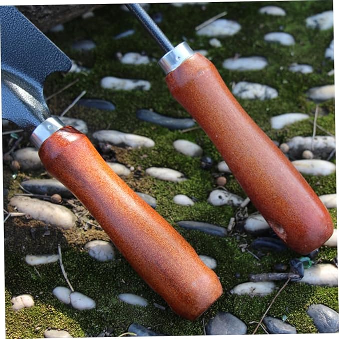 Garden Tool Set 4pcs Small Plant Trowel Soil Scoop Rake Shovel for Outdoor Gardening and Potting with Extended Narrow Shovel and Dual-use Hoe for Weeding and Digging