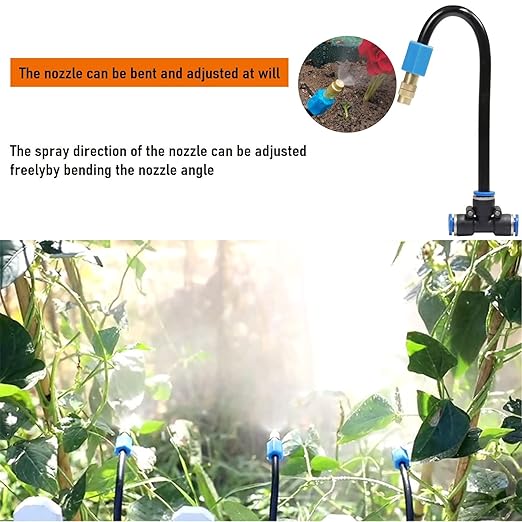 Drip Irrigation Kit Automatic Irrigation System with Replaceable 360°Bendable Sprayeratomizing Copper Nozzle for Watering System for Garden Plant Lawn Patio and Yard. (15)