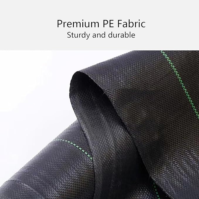 Heavy Duty Weed Control Membrane High Density Weed Barrier Fabric Resistant Ground Cover Membrane Weed Matting for Artificial Grass Patios Paths Flower Beds(1.2 * 200m)