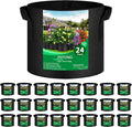24-Pack 5 Gallon Thickened Non-Woven Grow Bags Aeration Fabric Pots with Handles