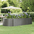 Garden Raised Bed Gray 114.6x55.1x26.8 Powder-Coated SteelWeight:42.73lbs319099