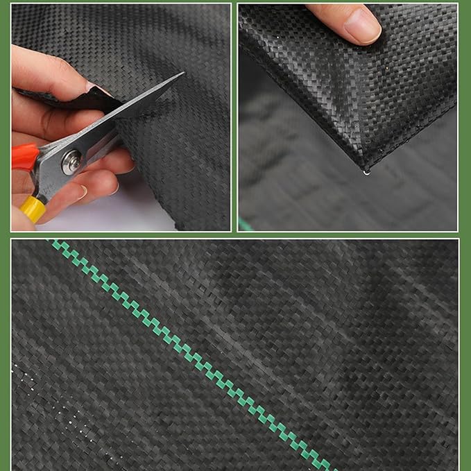 Weeds Barrier Fabric Garden Weeds Control Fabric Heavy Duty Woven Ground Cover Weed Barrier Weeds Control Fabric Mat for Garden Raised Bed Landscaping Black(6x50ft)