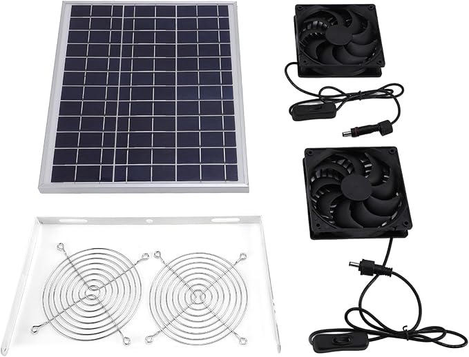Solar Powered Exhaust Fan Solar Panel Fan with Water Proof Kit Energy Saving Ventilation for Greenhouse Shed Pet House