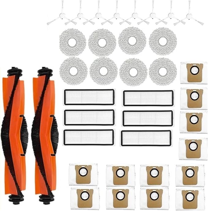 Compatible with Xiaomi Robot Vacuum X20+ / X20 Plus Replacement Parts Accessories Main Roller Side Brush Hepa Filter Mop Cloth Dust Bag(5)