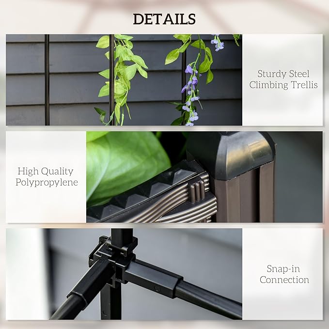 Raised Garden Bed with Trellis Self Watering Planter Box 69.7 Tomato Planters for Climbing Plants Vegetable Vine Flowers