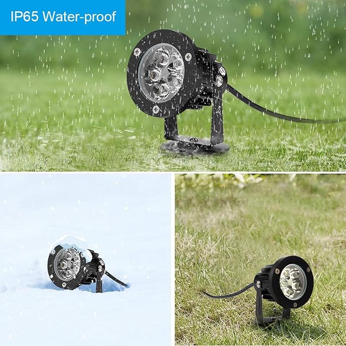 2PCS LED Floodlight - Round Projection Lights IP65 Outdoor Waterproof Landscape Lawn Light Adjustable Spotlight LED Tree Lamps Outdoor Lighting With Base 6W Garden Terrace LED Light(Warm White2w(