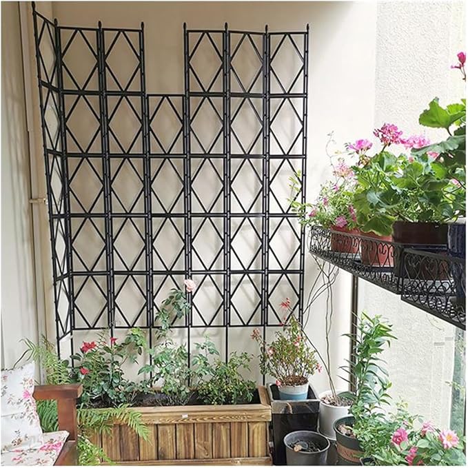 Foldable Metal Garden Trellis Potted Plant Climbing Support 59/70.9/86.6 High Garden Fence Green/White/Black for Gardens Greenhouse Yard (Color : Green Size : 60x180cm/23.6x70.9in)