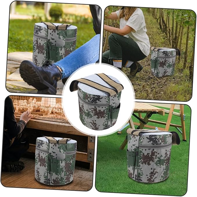 Portable Foam Garden Stool with 25cm Height and Tool Pocket Lightweight Plastic Outdoor Stool for Weeding Farming Camping and Gardening Tasks Random Style