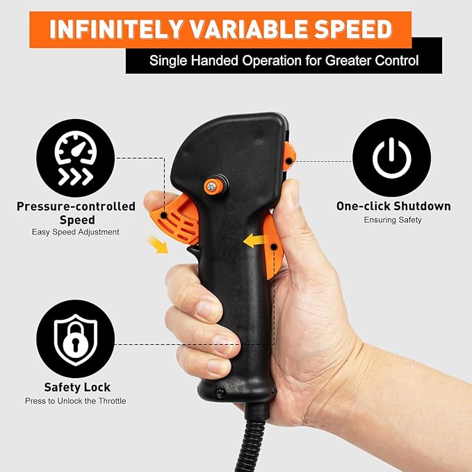 63CC 2-Stroke Leaf Blower Backpack Leaf Blower Powerful Engine Leaf Blowers 6800r/Min 0.47Gal Large Tank 2.7KW Leaf Sweeping Machine for Yard Maintenance (63CC 2-Stroke)