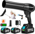 Cordless Leaf Blowers with 2 X 4.0Ah Batteries and Charger 800000RPM Handheld Leaf Blower &amp 6 Speed Mode Lightweight Mini Turbo Jet Blower Rechargeable Leaf Blower for Lawn Care Patio Car Dr