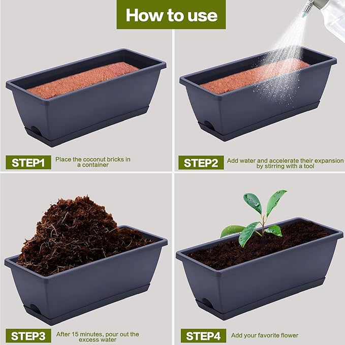 Cheardia 12 Packs High Nutrition Coconut Coir Brick High Expansion Coconut Fiber Substrate with Low EC and PH Balance Organic Coco Coir for Garden Soil Potting Flower Herbs Vegetables