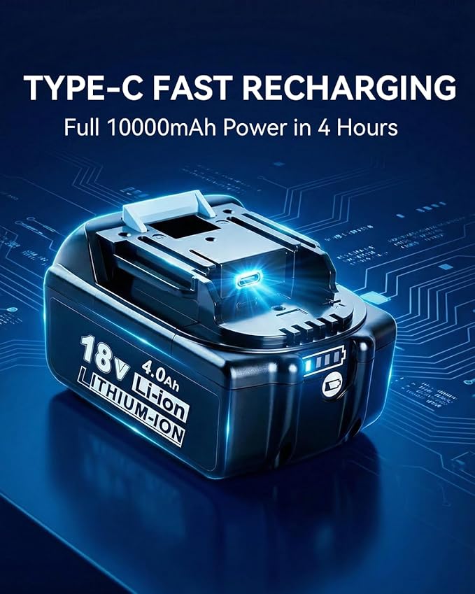 Cordless Turbo Dryer Blower for Car - Snow Blower Featuring a 10000mAh Battery Module Maximum Thrust of 1.8 lbs Lightweight Design Ideal for clearing Snow from lawns Gardens and Vehicles(Blue)