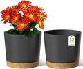 ZMTECH Plant Pots 12'' Self Watering Plastic Planter with Drainage Hole and Saucer Modern Decorative Flower Pot for Indoor Outdoor House Plants Succulents Flowers - Dark Gray 1 Pack