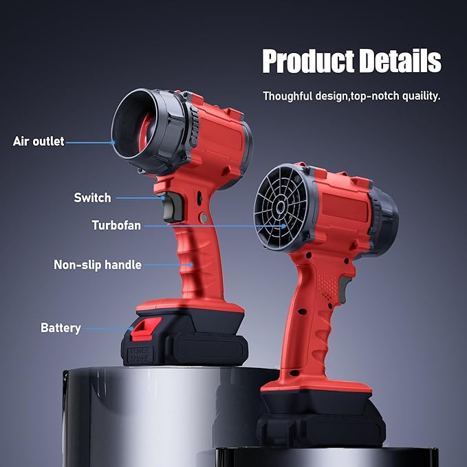 Cordless Adjustable Air Volume Leaf Blowers for Lawn Care with Battery and Charger130000RPM Electric Turbo Handheld Leaf Blower with 2×7.5Ah Batteries for Patio Lawn Yard Deck Cleaning