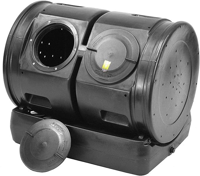 Good Ideas Compost Wizard Outdoor Garden Dual Tumbler Compost Container Black