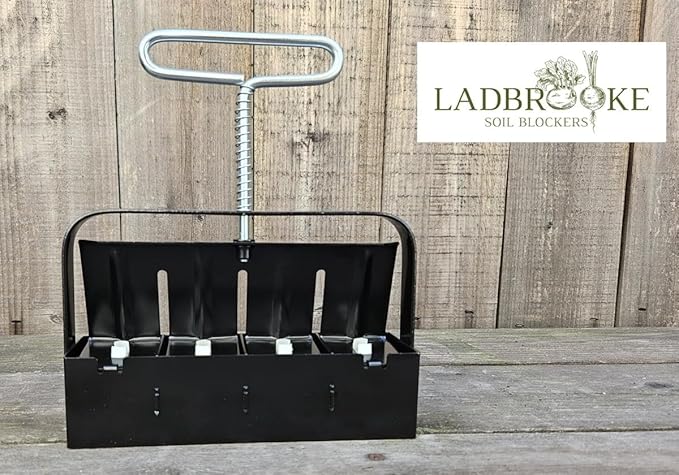 Ladbrooke Authentic Soil Block Maker Mini 4 Hand Held - Most Popular Soil Blocking Tool Made in England