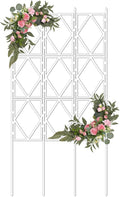 Foldable Garden Trellis for Climbing Plants - Suitable for Roses Vines &amp Flowers - Outdoor Decorative Plant Support for Patio &amp Yard White(W60xH180CM(2.0x5.9FT))