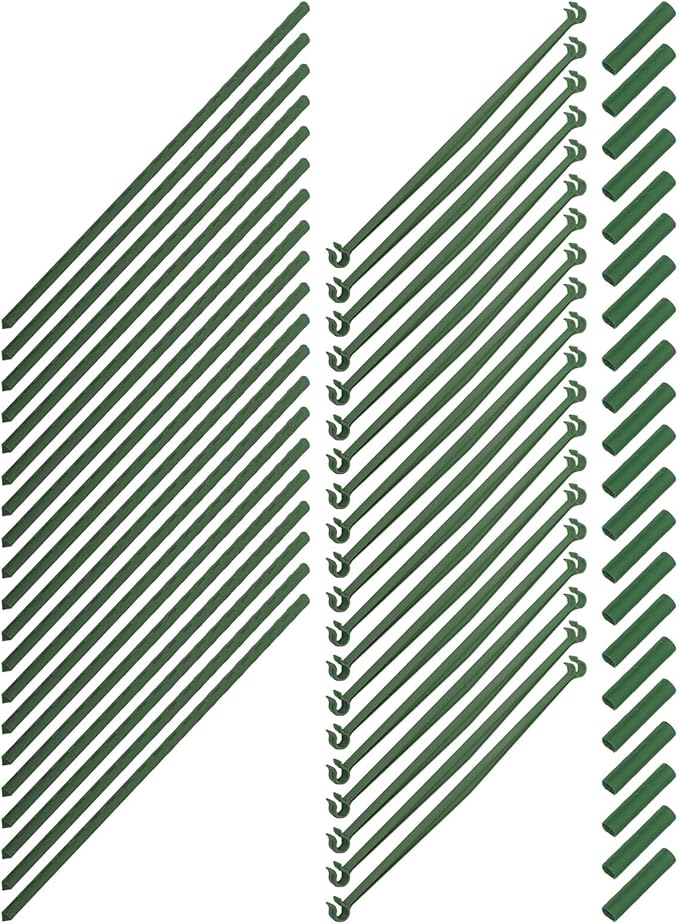 VOSAREA 3 Sets Tomato Plant Trellis 27 Metal Stakes and Connectors Garden Climbing Plant Support Vegetable and Flower Vine Climbing Frame for Outdoor Patio