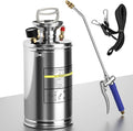 1 Gallon Hand Pump Sprayer 304 Stainless Steel Garden Chemical Sprayer with Pressure Gauge Adjustable Nozzle 13 Sprayer Wand 3.3ft Hose &amp Safety Valve