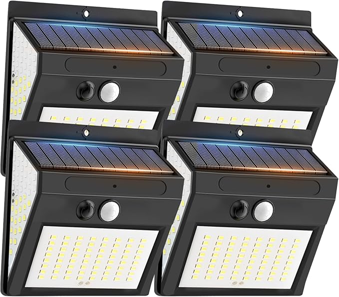 4Pcs RGB Solar Spot Lights Outdoor Garden28 LED 3 Modes IP65 Waterproof Garden Uplighters Solar PoweredAuto ON/Off Dusk Till Dawn Landscape Spotlights for YardDrivewayPathway(Sw2804-cct2PCS)
