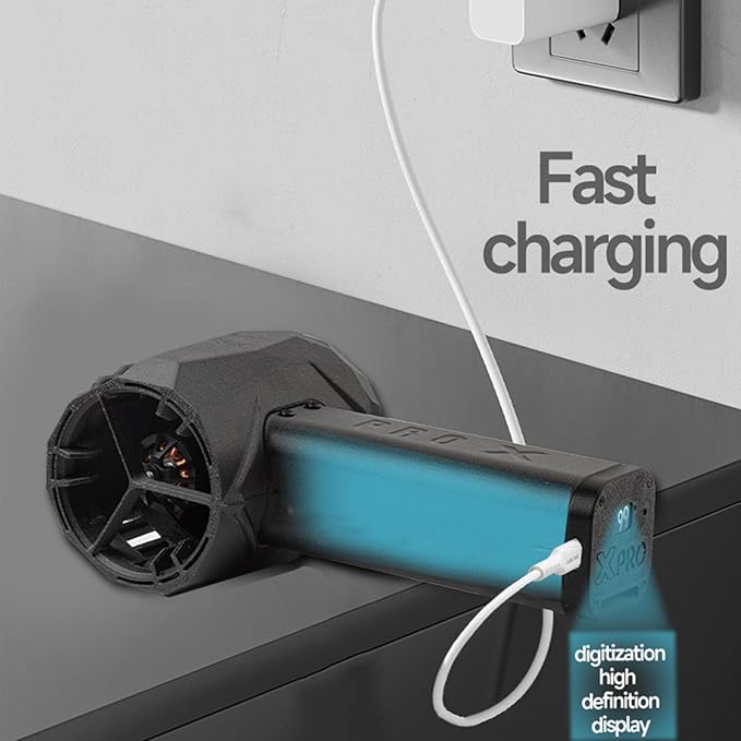 Pro X64 Car Violent Blower 750W Je t Mini Turbo Fan 1500g Thrust 350km / h Wind Speed 64mm Violent Turbo Fan with SOS Light 16000Mah Cordless Leaf Blower for Lawn Snow Blower