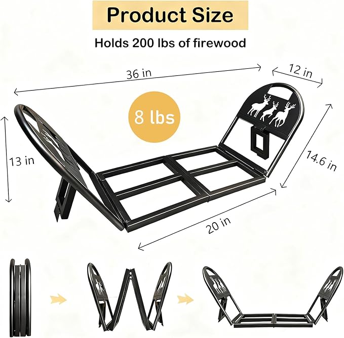 Trellis for Climbing Plants Indoor4 Pack Stackable Garden Trellis for Potted PlantFirewood Rack - Portable Metal Log Holder for Indoor Outdoor
