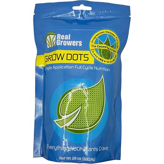 Real Growers Grow Dots Classic 24oz – One-Time Application Programmed Release Nutrient System for Soilless Media