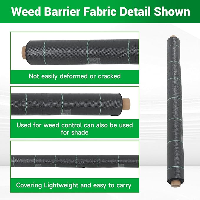 Weed Barrier Fabric Planting Cover - 6 x 100 FT Heavy Duty Landscape Fabric Ground Cover Block for Outdoor Planting
