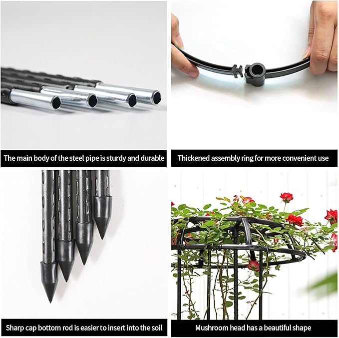 Garden Trellis for Climbing Plants Outdoor Mushroom Top Trellis for Climbing Plants Plant Trellis Support for Potted Plants Climbing Vine Rose Clematis Vegetable Trellis