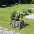 Gabion Raised Bed Silver Galvanized Steel 35.4x19.7x19.7in Durable Outdoor Planter for Garden Weather-Resistant Metal for Plants