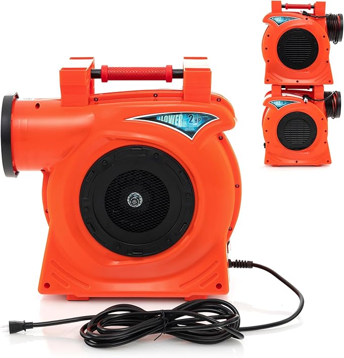 HONEY JOY Commercial Air Blower 2HP/1500W High Power Bounce House Blower Integrated Handle Air Blower for Large Outdoor Inflatables Air Sofas Electric Pump Fan for Bouncy Castle (2HP/1500W)