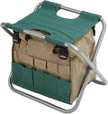 Folding Stool with Tool Bag Multifunctional Gardening Seat 600D Oxford Fabric Detachable Storage Portable Fishing Stool for Outdoor Use