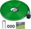 prinkler Soaker Hose for Yard 50 FT with Holes Flat Garden Soaker Hose with Staples Heavy Duty No-Kink Drip Hose Sprinkler Watering Drip Irrigation Hoses for Lawn Vegetable Garden Watering System