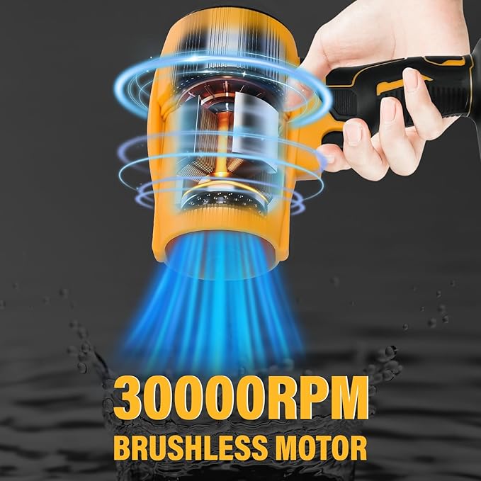 Cordless Leaf Blower for Dewalt 20v Battery Brushless Dust Blower30000 RPM Mini Dry Blowers Fan Handheld Electric Dust Blowers for Home Cleaning Car Outdoor(Tool Only)