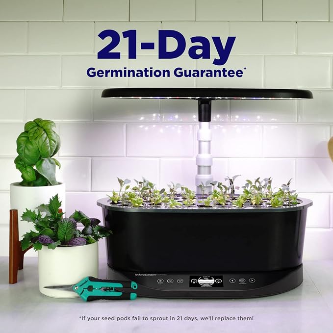 AeroGarden Bounty Basic - Indoor Garden with LED Grow Light Black