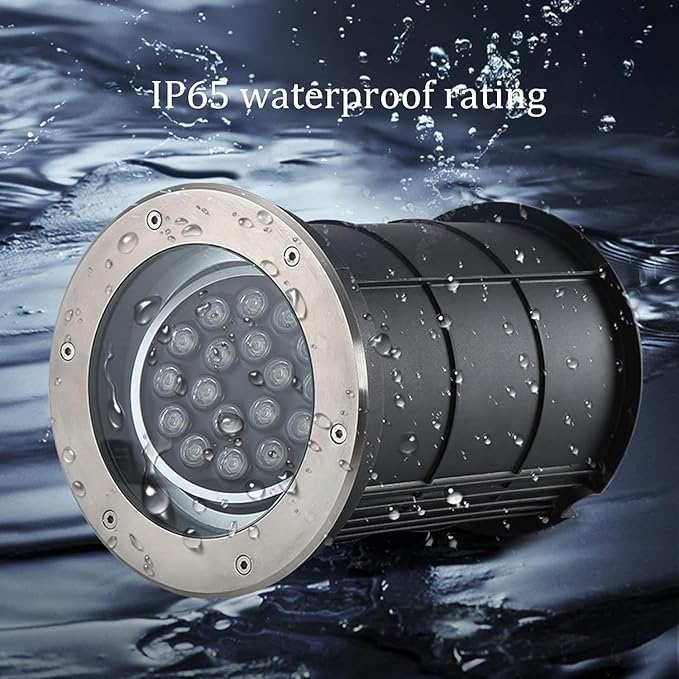 Adjustable Outdoor Recessed Ground Light - Waterproof LED Spotlight for Garden Driveway and Deck - IP65 Rating Embedded Design Available in Red (12W) and Purple (5W)