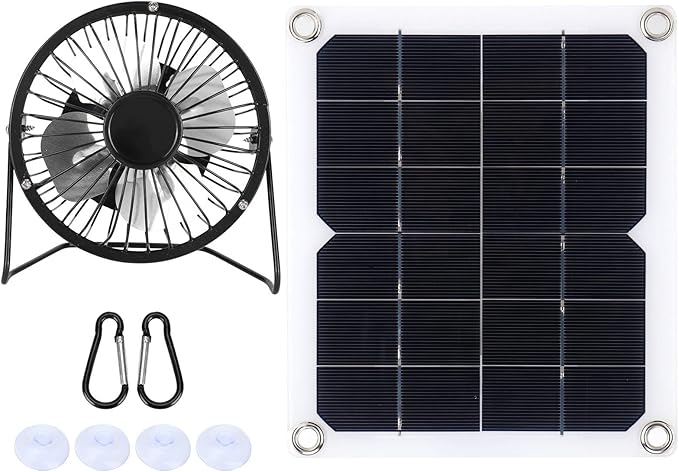 Mini Ventilator Quietly Cools Solar Exhaust Fan Portable for Pet Dog Chicken House
