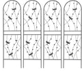 2/4 Pack Metal Garden Trellis for Climbing Plants Outdoor Flower Support Black with Dragonfly Deco Plant Support for Garden Patio Practical(4 Pack-H71'')