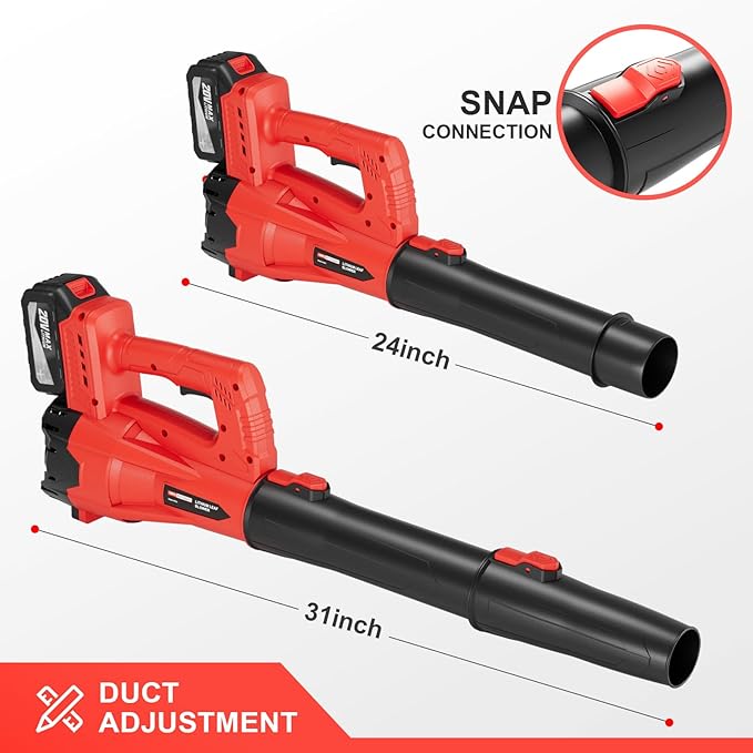 Leaf Blower Cordless Electric Brushless Leaf Blower with 2 * 4.0Ah Battery Powered Blowers for Lawn Care Blower with Extension Nozzle Battery Powered Blowers Leaf Cordless
