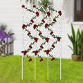 Garden Trellis for Climbing Roses Outdoor Plant Support for Vine Flowers and Vegetables Decoration for Patio Lawn Balcony and Yard - White(W60xH150CM(2.0x4.9FT))