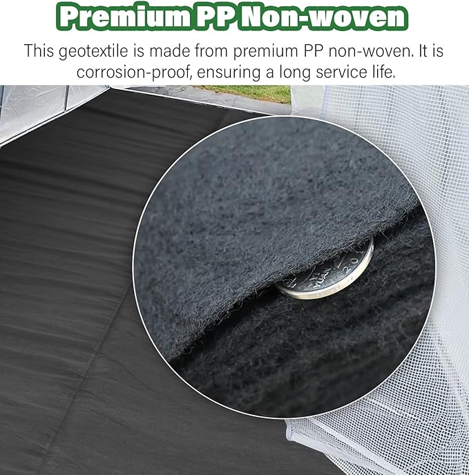 7oz Non-Woven Geotextile Fabric - Premium Weed Barrier for Erosion Control Driveway &amp Retaining Walls(1.5mx20m/4.9ftx65.6ft WxL)