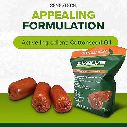 Evolve Rat Birth Control Soft Bait Sausages – 3 lbs | Scientifically Proven Rat Population Control | Not a Poison Long-Term Population Management (Packaging May Vary)