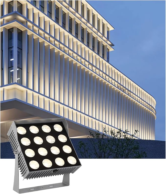 Square LED Flood Light - AC220V Spotlight Led Beam Lamp 30°A Beam of Light Spotlight Waterproof Long-Range Projection Lights Outdoor Narrow Light Wall Washer Lamp(Yellow Light72W)
