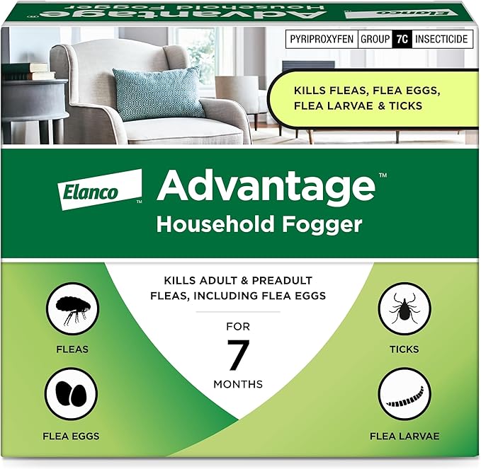 Advantage Household Fogger | Kills Fleas &amp Ticks | Flea Fogger for Home | 2 oz. Canisters (Pack of 3)