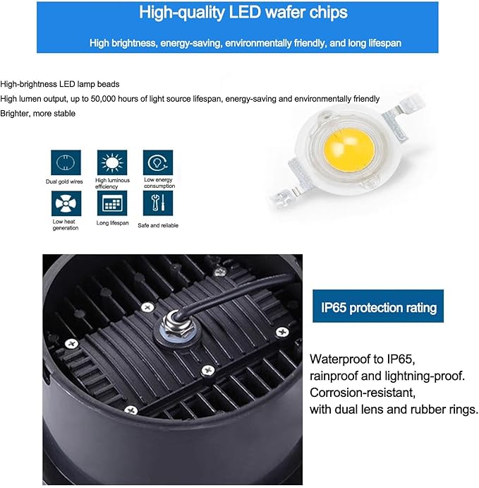 Buried Lights - LED Landscape Lights AC85-265V Outdoor Embedded Lawn Spot Light IP65 Waterproof COB Ground Spotlight for Parks Courtyards Corners Lighting(Warm Light10W(150 * 90mm))