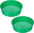 MECCANIXITY Garden Sifting Pan Round Potting Sieve Plastic Mesh Filter Soil Screen Gardening Tool for Garden Yard Green 2 Pack
