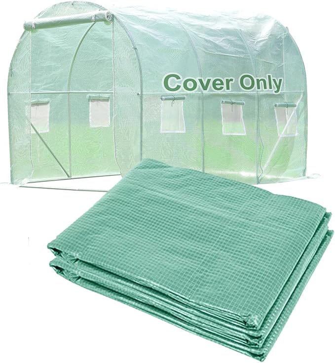 BPS Greenhouse Replacement Cover 10' x 7' x 7' Large Walk in Tunnel Outdoor Plant Gardening Greenhouse Spare Parts Cover (Only Cover)